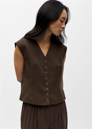 Molly sl waistcoat Seal Brown Object 